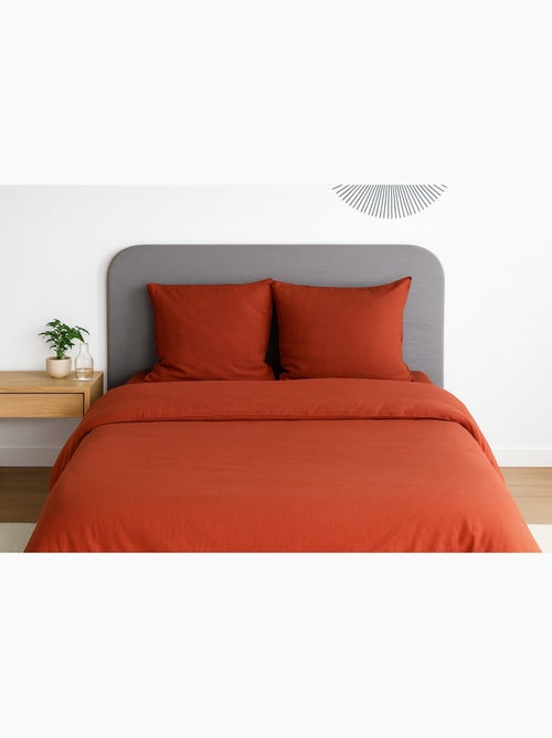 Juego de cama liso de microfibra lavada - Kiabi