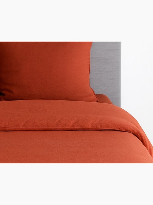 Juego de cama liso de microfibra lavada - Kiabi
