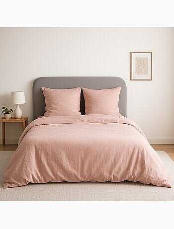 Juego de cama liso de microfibra lavada