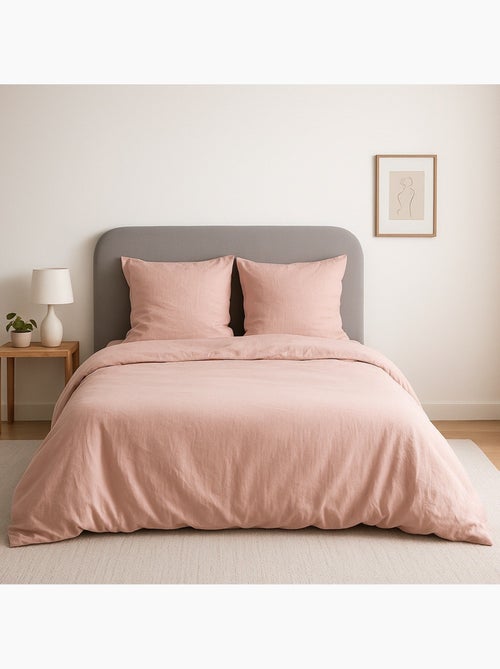 Juego de cama liso de microfibra lavada - Kiabi
