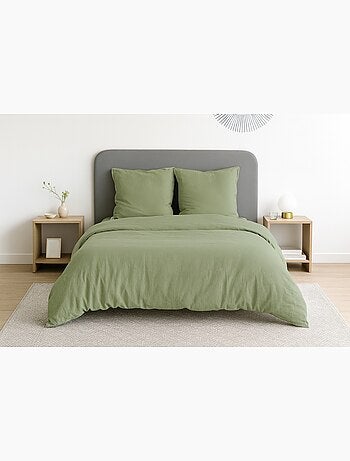 Juego de cama liso de microfibra lavada