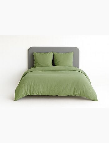 Juego de cama liso de microfibra lavada