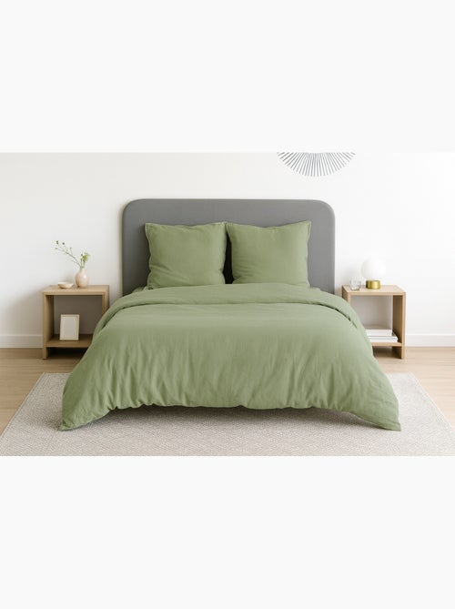 Juego de cama liso de microfibra lavada - Kiabi