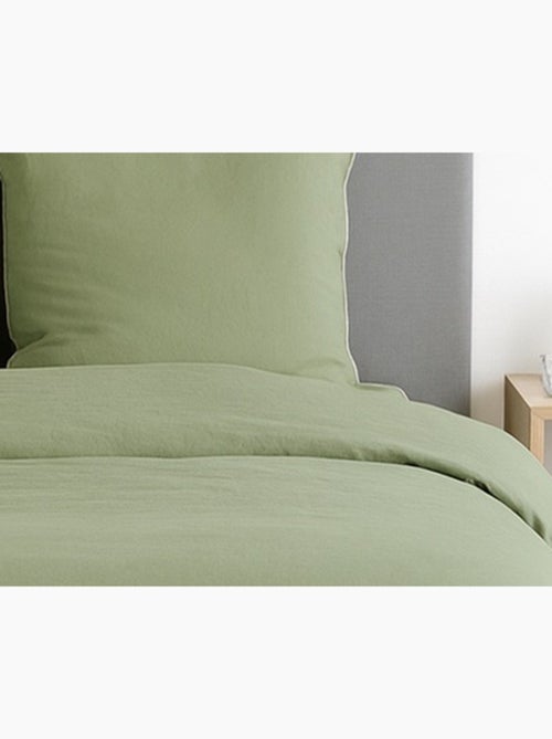 Juego de cama liso de microfibra lavada - Kiabi