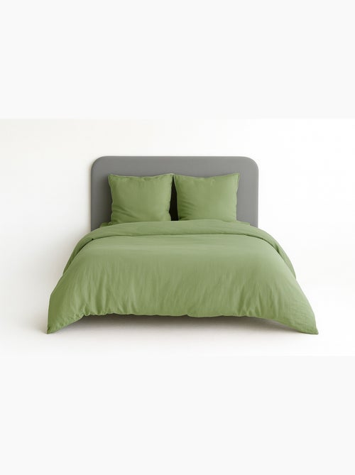 Juego de cama liso de microfibra lavada - Kiabi
