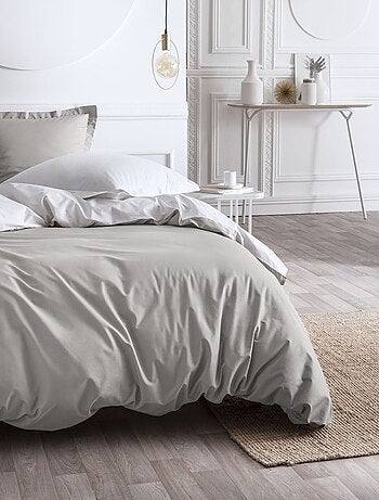 Juego de cama liso de percal - Doble