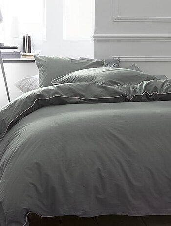 Juego de cama liso de percal - Doble