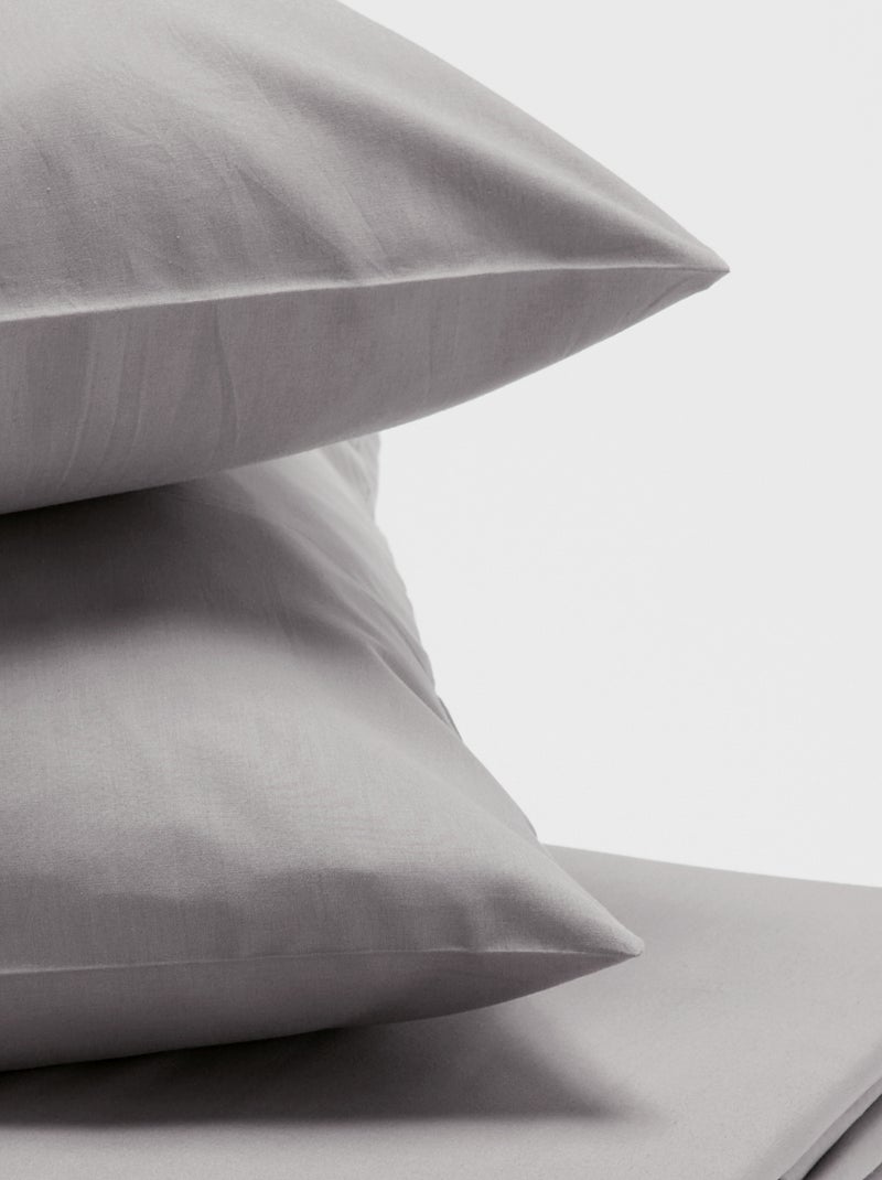 Juego de cama liso para 2 personas - 200x200cm Gris - Kiabi