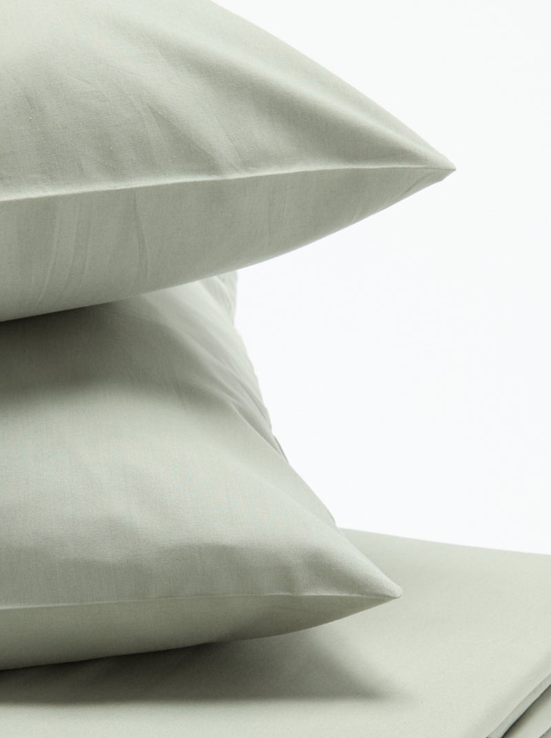 Juego de cama liso para 2 personas - 200x200cm Verde - Kiabi
