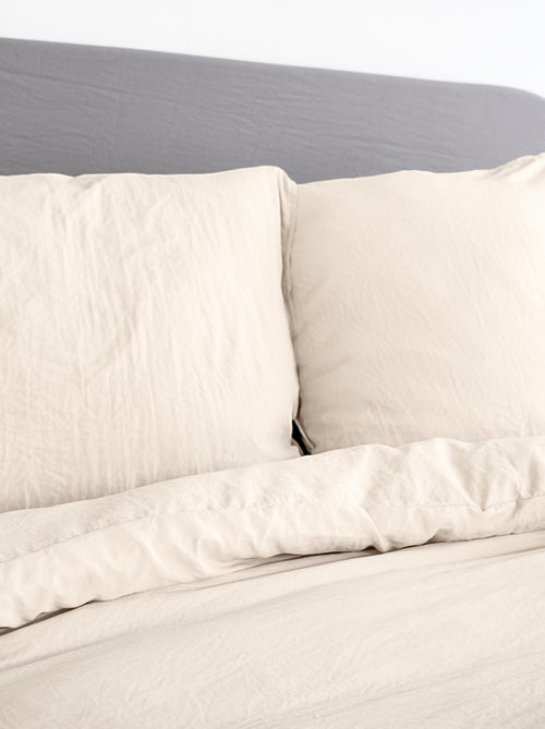 Juego de cama liso ultra suave - 1 o 2 personas - Kiabi