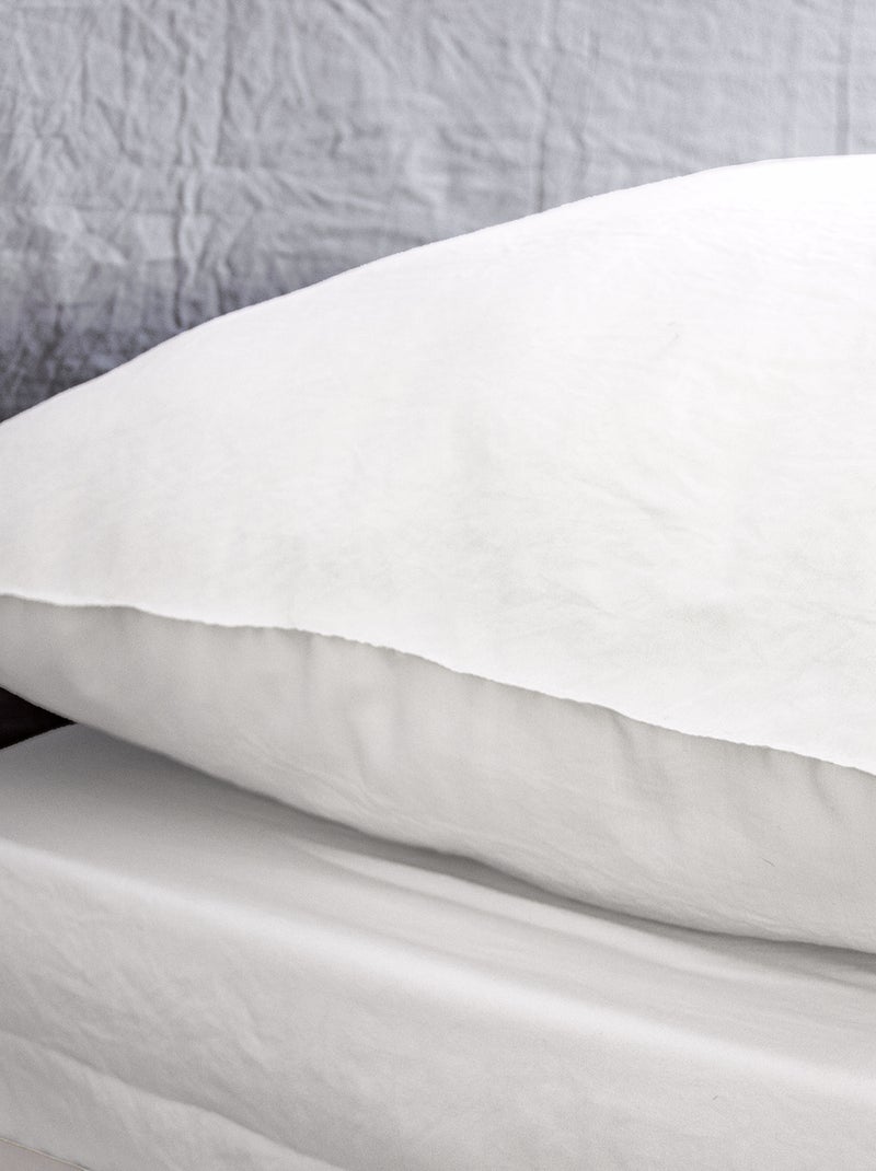 Juego de cama liso ultra suave - 1 o 2 personas blanco - Kiabi