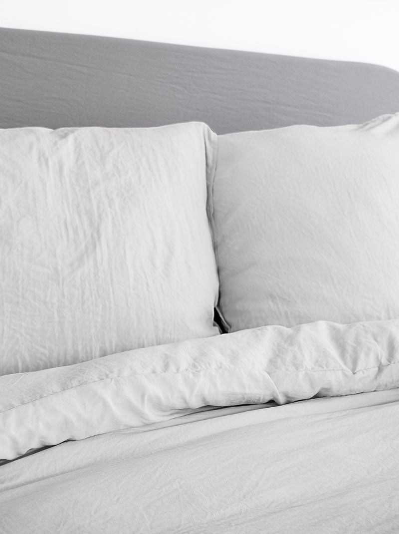 Juego de cama liso ultra suave - 1 o 2 personas GRIS - Kiabi