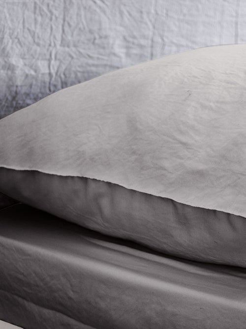 Juego de cama liso ultra suave - 1 o 2 personas - Kiabi