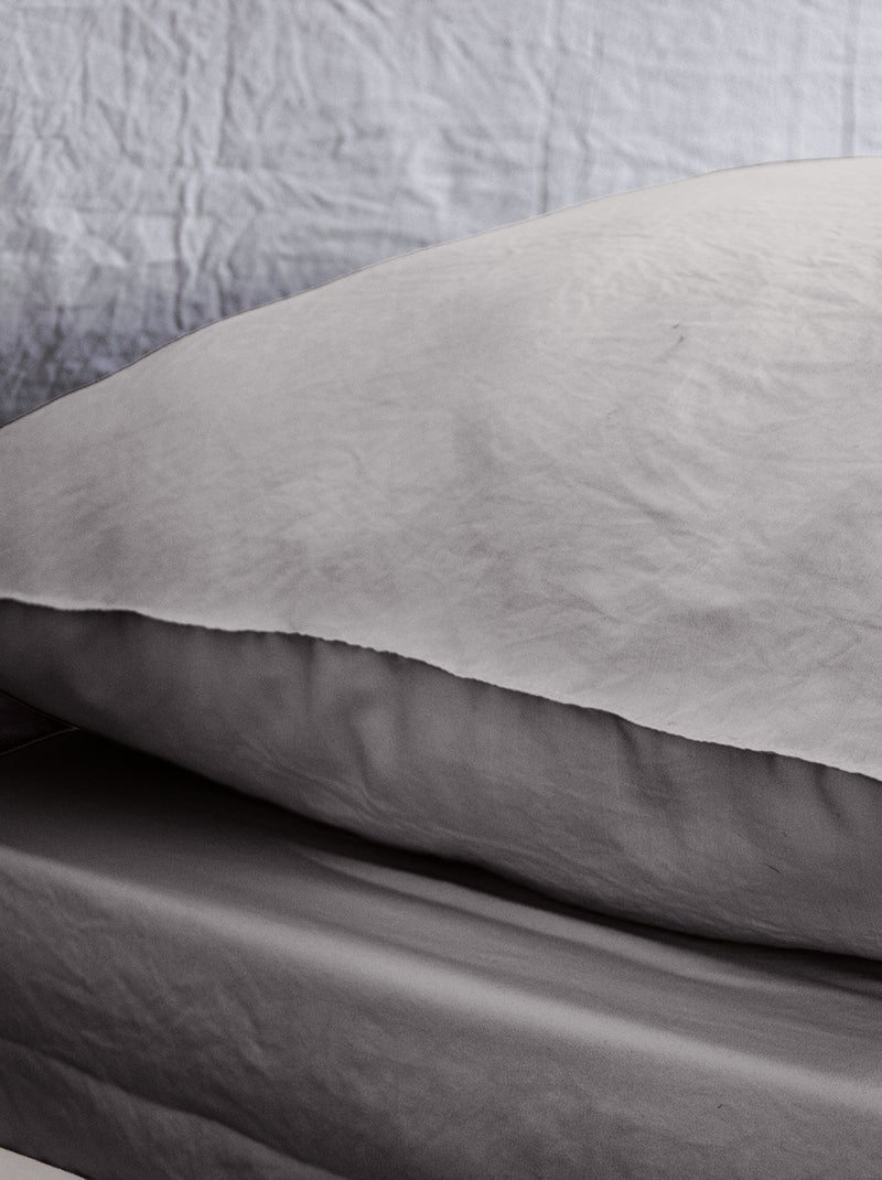 Juego de cama liso ultra suave - 1 o 2 personas GRIS - Kiabi