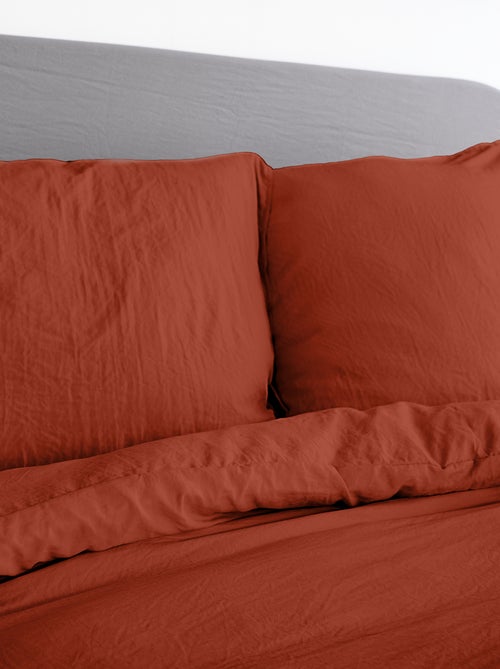 Juego de cama liso ultra suave - 1 o 2 personas - Kiabi