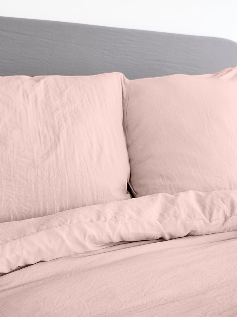 Juego de cama liso ultra suave - 1 o 2 personas ROSA - Kiabi