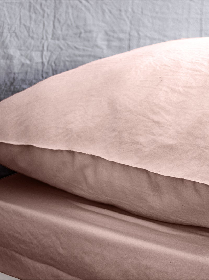 Juego de cama liso ultra suave - 1 o 2 personas ROSA - Kiabi