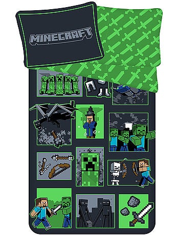 Juego de cama minecraft survival mode 140x200 cm - funda nórdica infantil