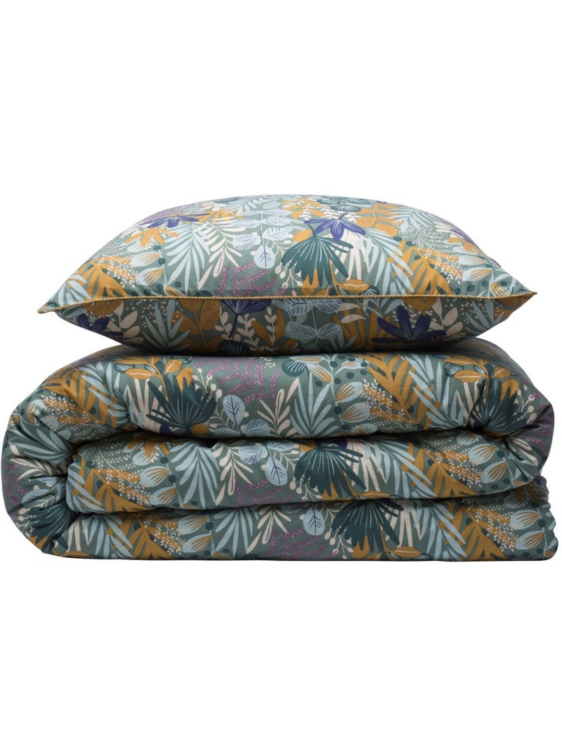 Juego de cama PAMPA reversible de algodón 240 x 260 cm – Future Home Verde - Kiabi
