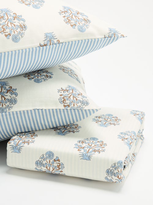 Juego de cama para 2 personas - 1 funda nórdica + 2 fundas de almohada - Kiabi Juego de cama para 2 personas - 1 funda nórdica + 2 fundas de almohada - Kiabi