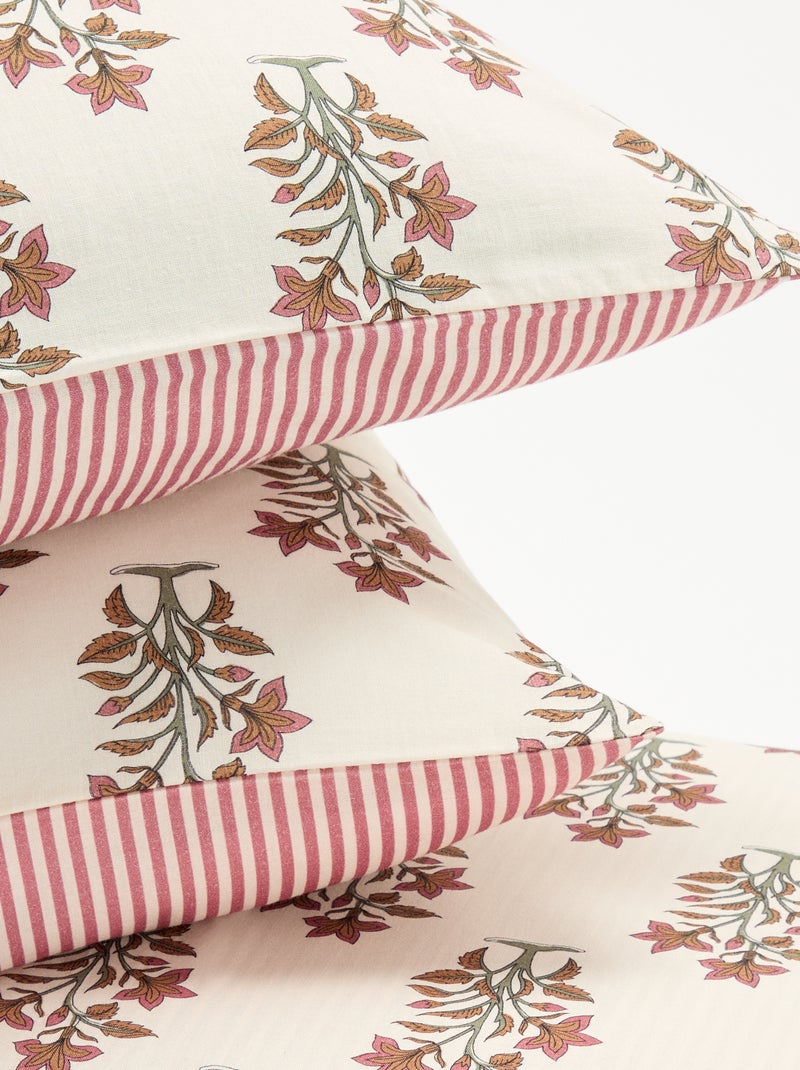 Juego de cama para 2 personas - 1 funda nórdica + 2 fundas de almohada Rosa - Kiabi