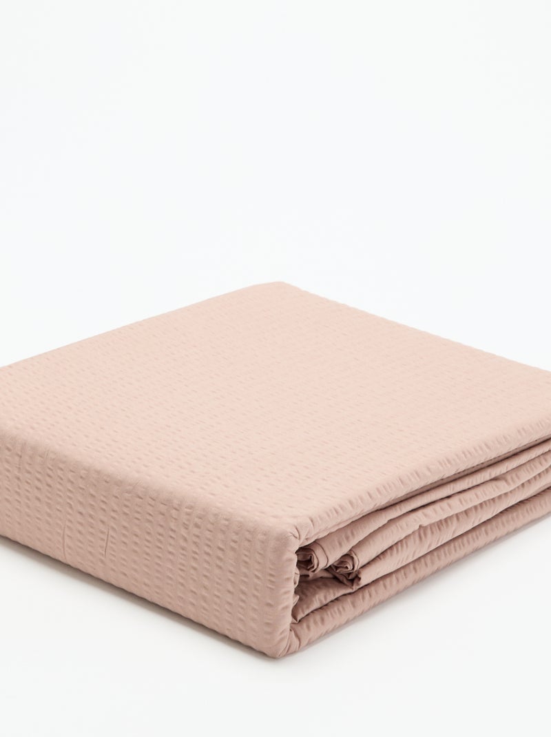 Juego de cama para 2 personas - 240 x 220 cm de seersucker Rosa - Kiabi