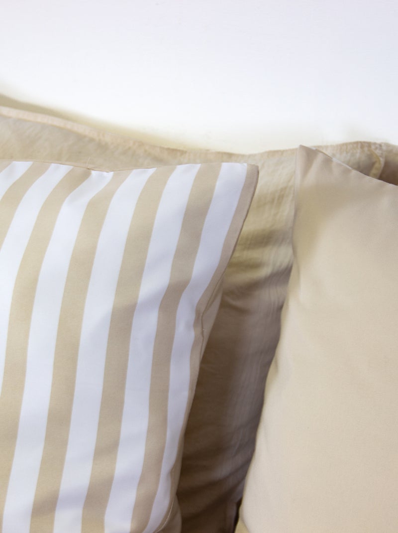 Juego de cama para 2 personas (240 x 220 cm o 260 x 240 cm) - 1 funda nórdica + 2 fundas de almohada Beige - Kiabi