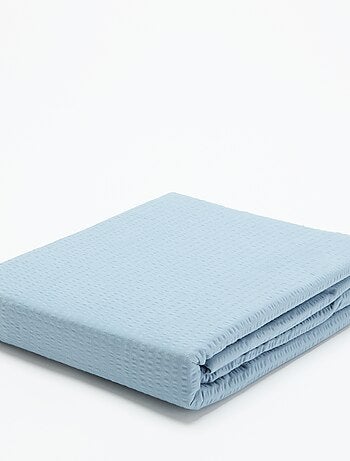 Juego de cama para 2 personas 260 x 240 cm de seersucker - Kiabi Home - Azul