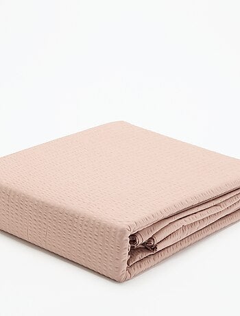 Juego de cama para 2 personas 260 x 240 cm de seersucker - Kiabi Home - Azul