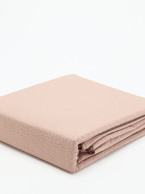 Juego de cama para 2 personas 260 x 240 cm de seersucker - Kiabi Home - Azul - Kiabi Juego de cama para 2 personas 260 x 240 cm de seersucker - Kiabi Home - Azul - Kiabi