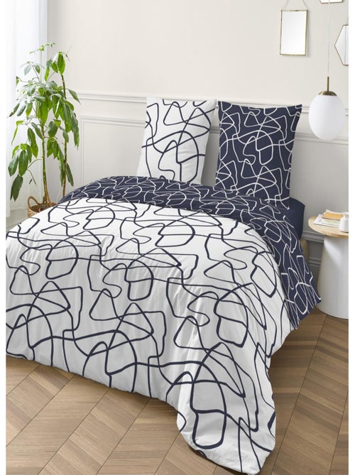 Juego de cama para 2 personas, abstracto geométrico, reversible - Kiabi Juego de cama para 2 personas, abstracto geométrico, reversible - Kiabi