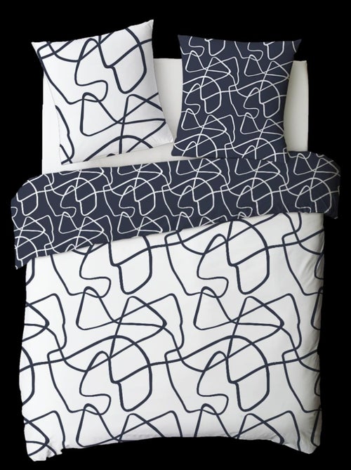 Juego de cama para 2 personas, abstracto geométrico, reversible - Kiabi Juego de cama para 2 personas, abstracto geométrico, reversible - Kiabi