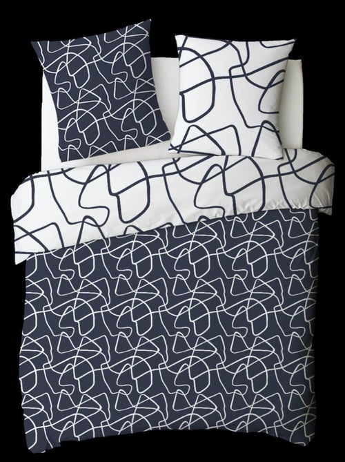 Juego de cama para 2 personas, abstracto geométrico, reversible - Kiabi Juego de cama para 2 personas, abstracto geométrico, reversible - Kiabi