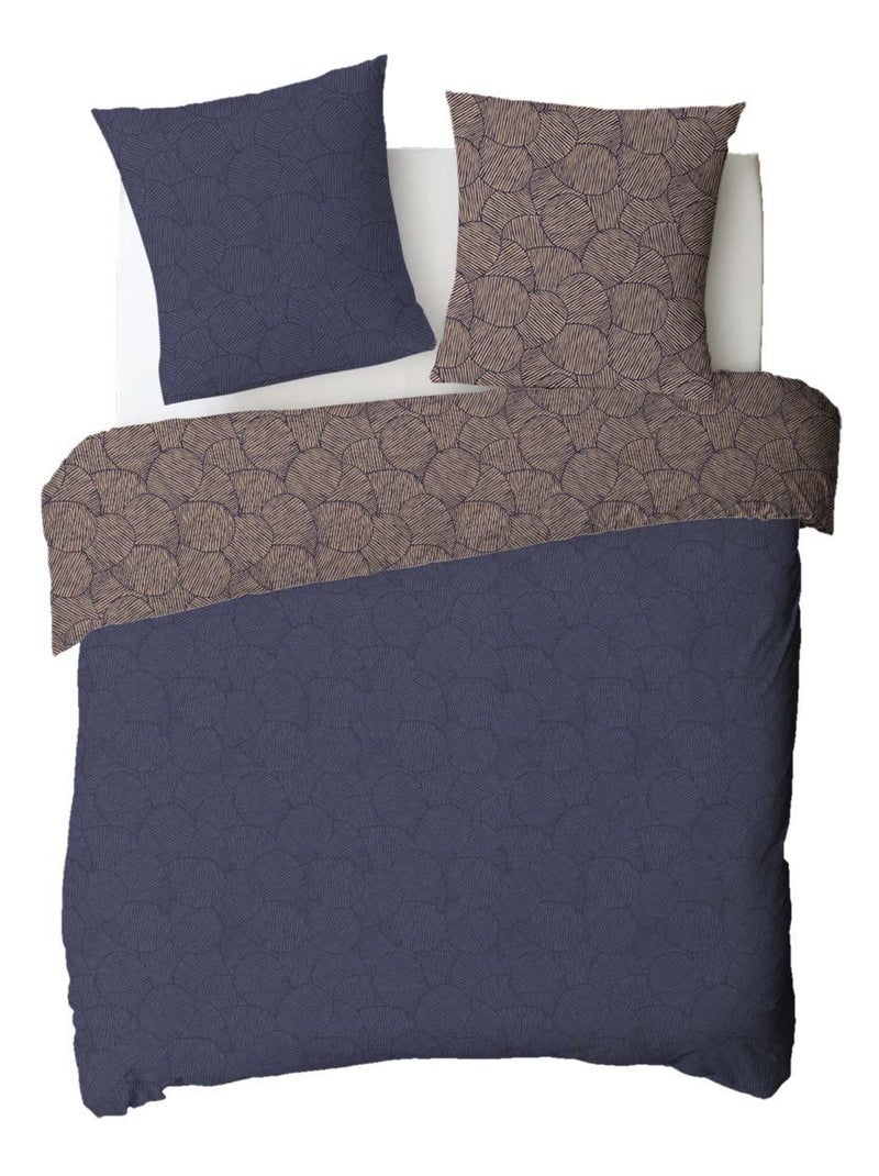 Juego de cama para 2 personas – algodón 57 hilos estampado flores gráficas – Future Home Azul - Kiabi