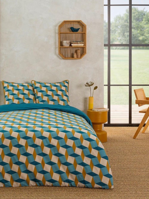 Juego de cama para 2 personas con diseño geométrico de rombos - Kiabi Juego de cama para 2 personas con diseño geométrico de rombos - Kiabi