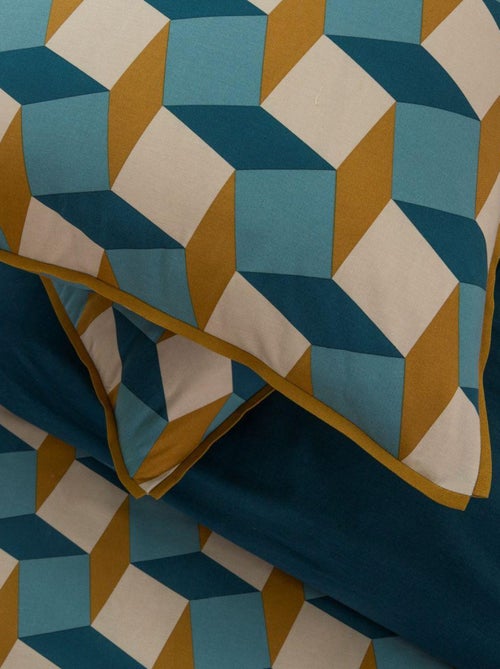 Juego de cama para 2 personas con diseño geométrico de rombos - Kiabi Juego de cama para 2 personas con diseño geométrico de rombos - Kiabi