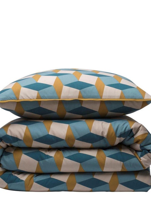 Juego de cama para 2 personas con diseño geométrico de rombos - Kiabi Juego de cama para 2 personas con diseño geométrico de rombos - Kiabi