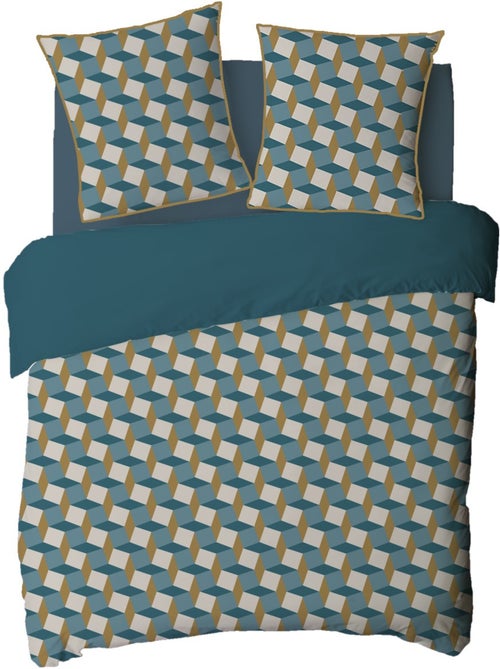 Juego de cama para 2 personas con diseño geométrico de rombos - Kiabi Juego de cama para 2 personas con diseño geométrico de rombos - Kiabi