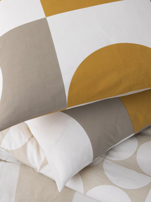 Juego de cama para 2 personas con estampado geométrico reversible - Kiabi Juego de cama para 2 personas con estampado geométrico reversible - Kiabi