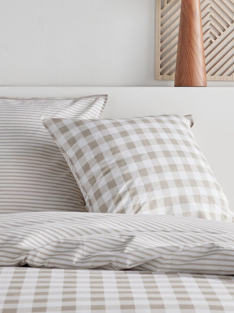 Juego de cama para 2 personas de 3 piezas - 1 funda nórdica + 2 fundas de almohada Beige - Kiabi