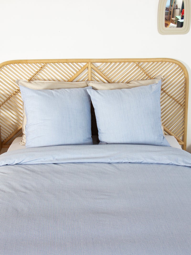 Juego de cama para 2 personas de 3 piezas - Funda nórdica + 2 fundas de almohada Azul - Kiabi