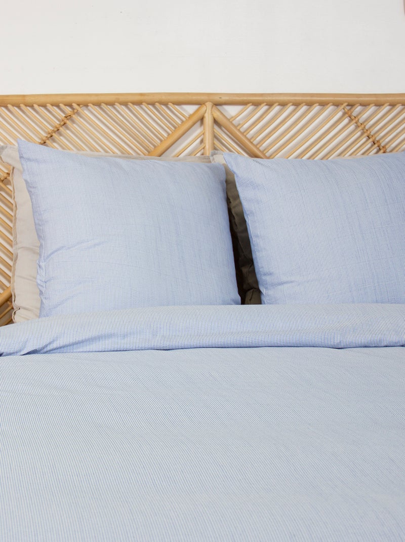 Juego de cama para 2 personas de 3 piezas - Funda nórdica + 2 fundas de almohada Azul - Kiabi