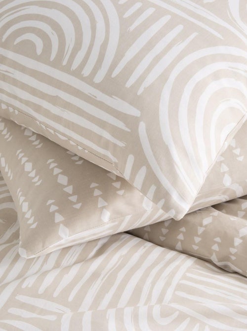 Juego de cama para 2 personas de algodón estampado con arco - Kiabi Juego de cama para 2 personas de algodón estampado con arco - Kiabi