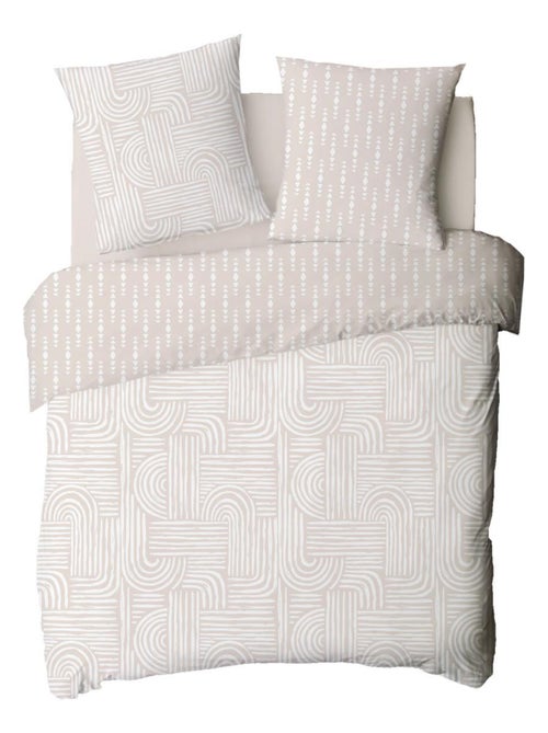Juego de cama para 2 personas de algodón estampado con arco - Kiabi Juego de cama para 2 personas de algodón estampado con arco - Kiabi