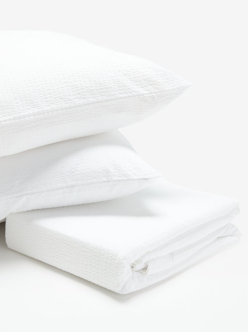 Juego de cama para 2 personas de gasa de algodón 240 x 220cm - Kiabi Juego de cama para 2 personas de gasa de algodón 240 x 220cm - Kiabi