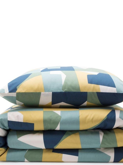 Juego de cama para 2 personas, diseño geométrico, algodón de 57 hilos - Kiabi Juego de cama para 2 personas, diseño geométrico, algodón de 57 hilos - Kiabi