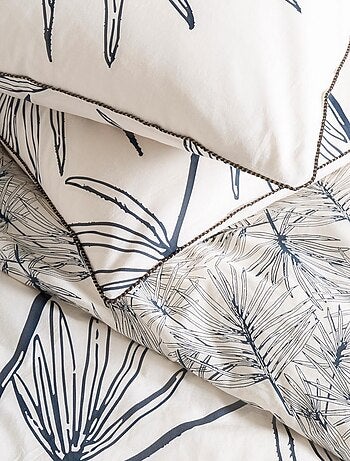 Juego de cama para 2 personas en algodón estampado floral reversible
