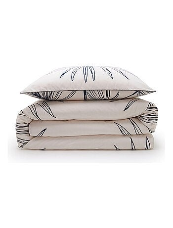 Juego de cama para 2 personas en algodón estampado floral reversible