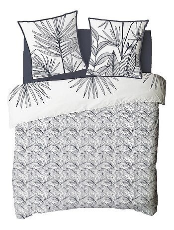 Juego de cama para 2 personas en algodón estampado floral reversible