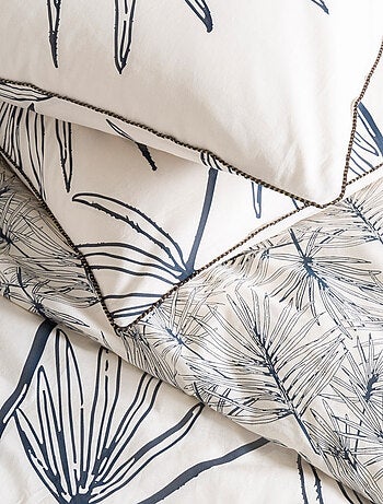 Juego de cama para 2 personas en algodón estampado floral reversible